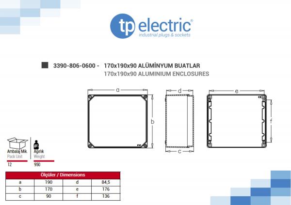Aluminium-Gehäuse 170x190x90mm